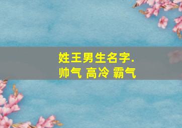 姓王男生名字. 帅气 高冷 霸气